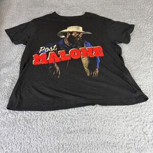 Posty Co Post Malone Graphic T-Shirt Black Cowboy Western Men Size 1X